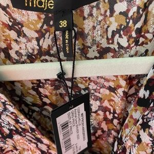 Maje midi assymetrical lurex dress